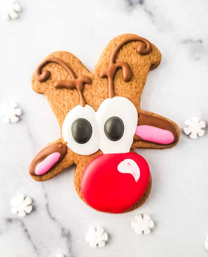 Easy Gingerbread Reindeer Cookies