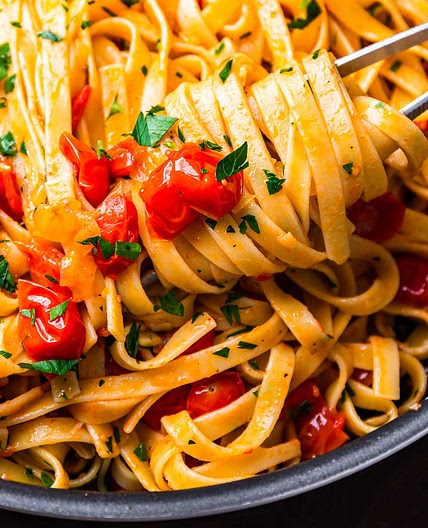 Fettuccine with Cherry Tomato Butter Sauce
