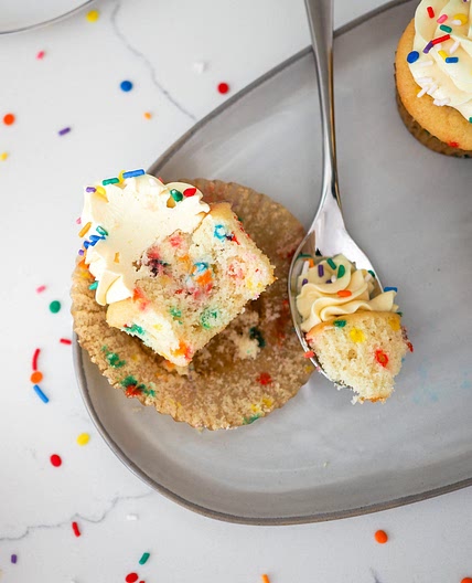 Confetti Cupcakes with French Buttercream