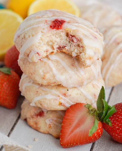 Strawberry Lemon Cookies No Cake Mix