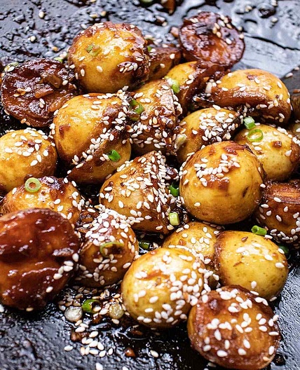 Sticky Maple-Glazed Potatoes