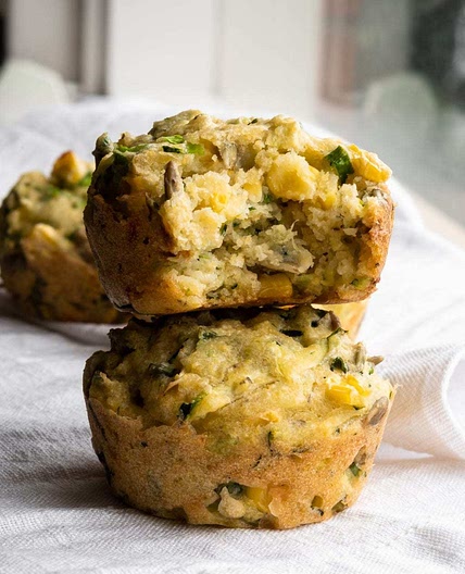 Zucchini and Polenta Breakfast Muffins