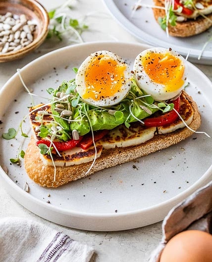 Avocado Toast with Halloumi and Soft-Boiled Egg