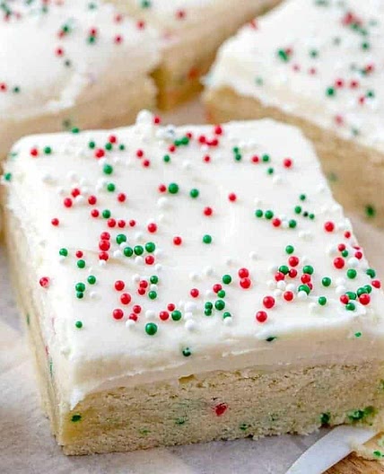 Christmas Sugar Cookie Bars (+Video)