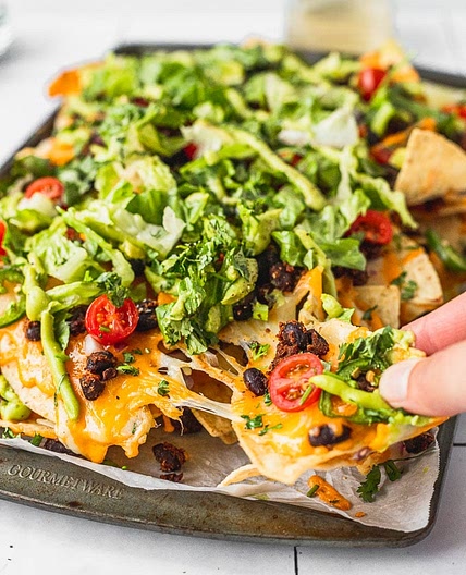 Vegetarian Nachos with Spicy Black Beans