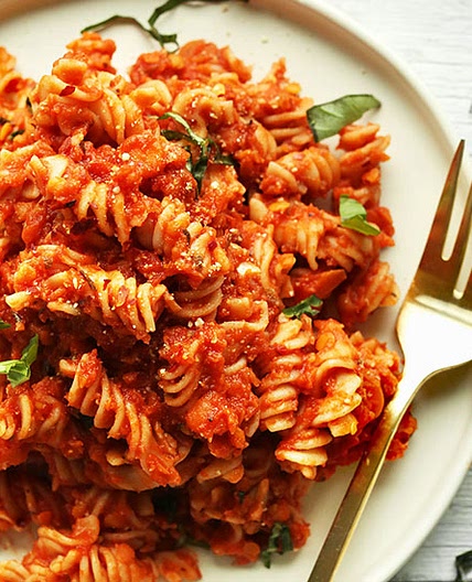 Spicy Red Pasta with Lentils