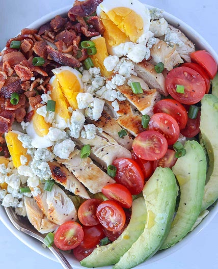 Simple Keto Cobb Salad (Without Dressing)