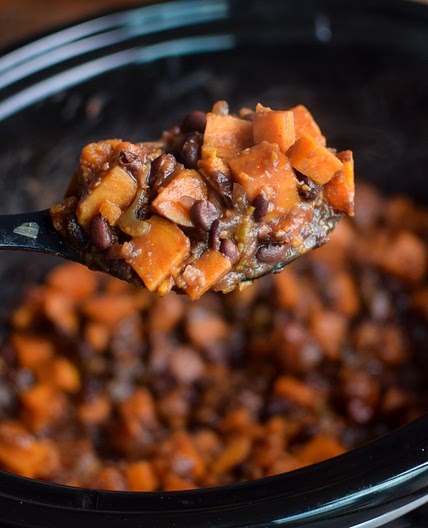 BBQ Black Bean Slow Cooker Sweet Potatoes