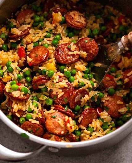 Smoked Sausage and Rice - easy one pot dinner!