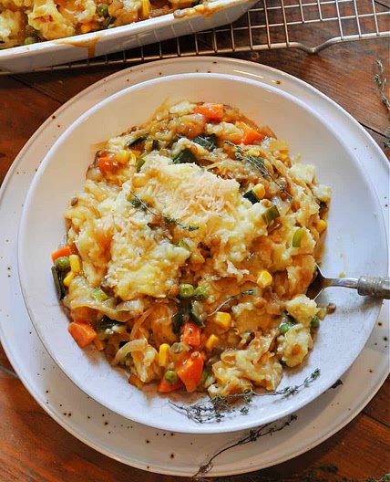 French Onion Vegan Shepherd's Pie