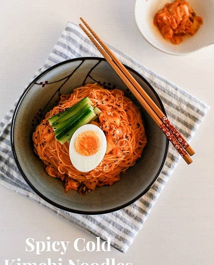 Spicy Cold Kimchi Noodles
