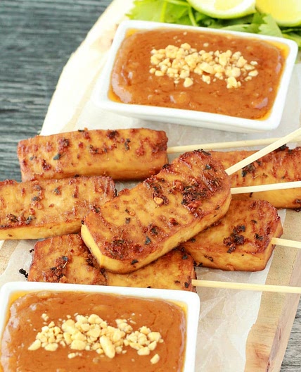 Tofu Satay with Peanut Sauce