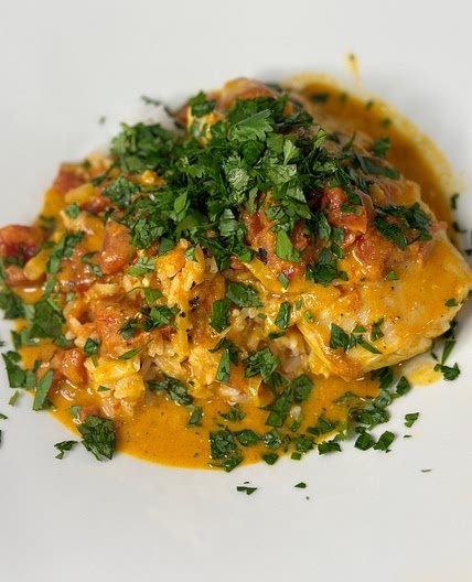 Tomato Coconut Curry Poached Cod