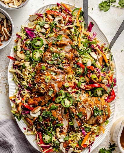 Sesame Chicken Cabbage Crunch Salad