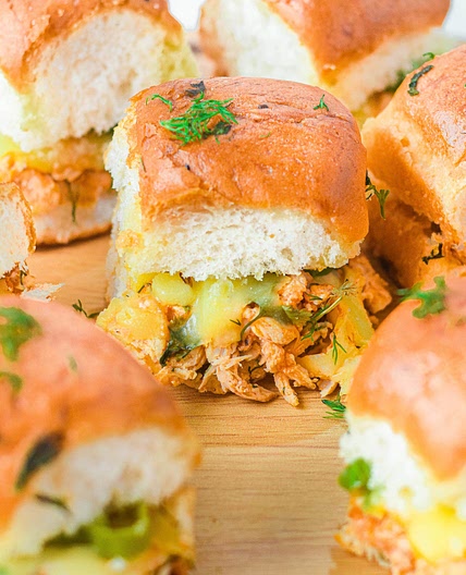 Buffalo Chicken Cheddar Sliders