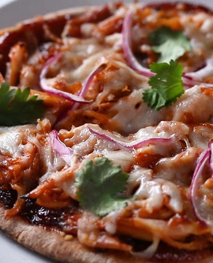 BBQ Chicken Pita Pizza Recipe by Tasty