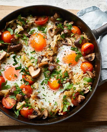 One-pan veggie English breakfast
