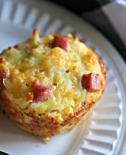 Hash Brown Ham and Cheese Egg Cups