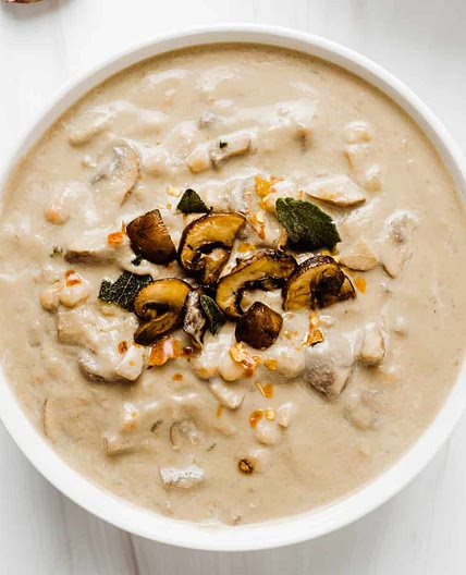 Creamy White Bean and Mushroom Soup