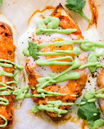 Chorizo Breakfast Twice Baked Sweet Potatoes (Paleo, Whole30)