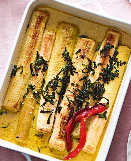 Braised Leeks with Miso