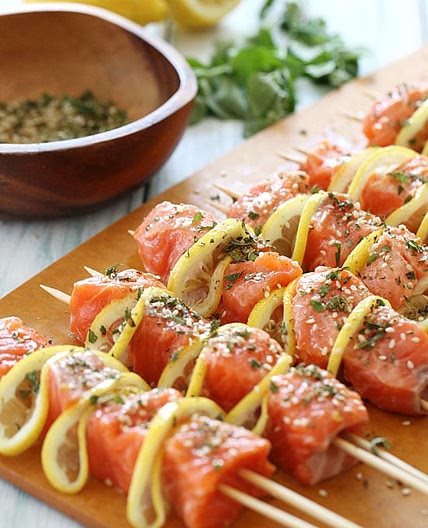 Grilled Salmon Kebabs