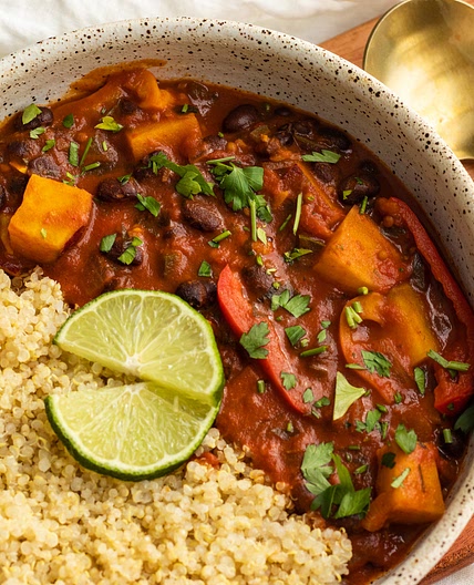 Japanese Sweet Potato and Black Bean Curry (vegan)