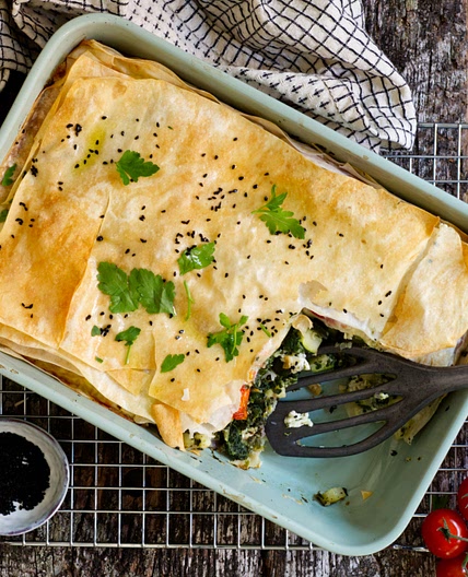Börek-Lasagne mit Spinat und Feta
