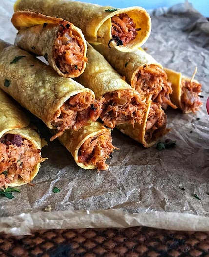 BBQ Chicken Bacon Taquitos