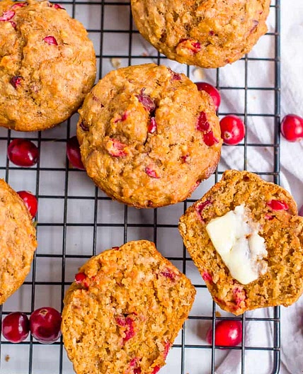 Healthy Cranberry Orange Carrot Muffins