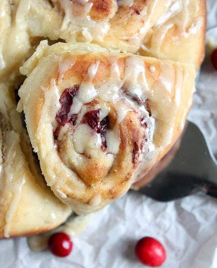 Sweet Rolls with Leftover Cranberry Sauce Filling