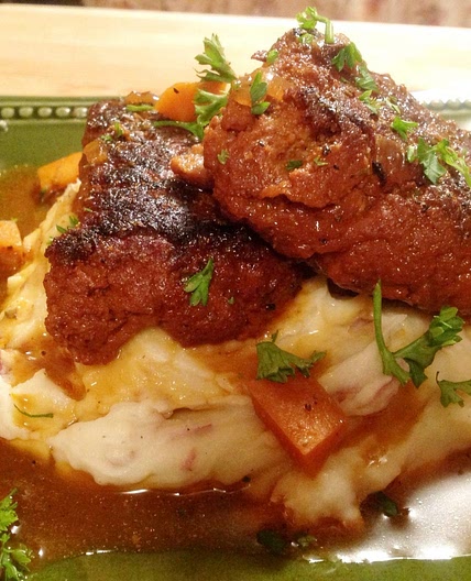 Braised Seitan Short Ribs in Spicy Chili Sauce