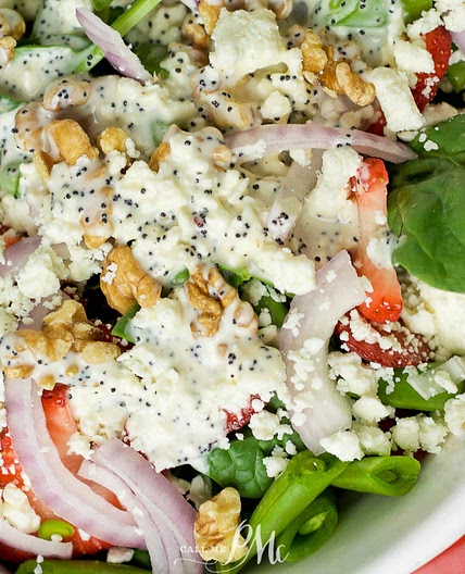 STRAWBERRY FETA SALAD WITH CREAMY POPPY SEED DRESSING