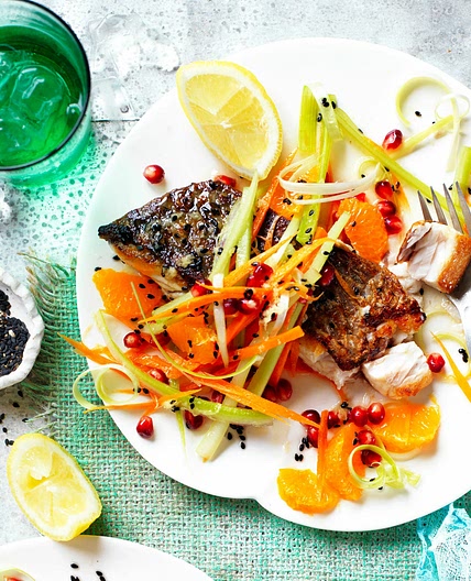Crisp-skin barramundi with mandarin salsa