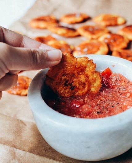 Tostones with Tomato Salsa