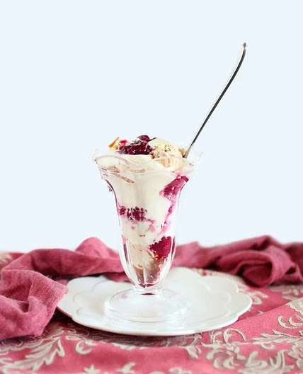 ETON MESS WITH SALTED CARAMEL MERINGUES & BOYSENBERRIES