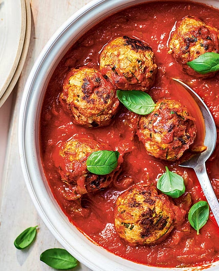 Chicken, courgette and basil meatballs