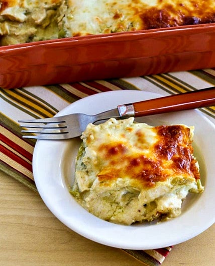 Green Chile and Chicken Mock Enchilada Casserole