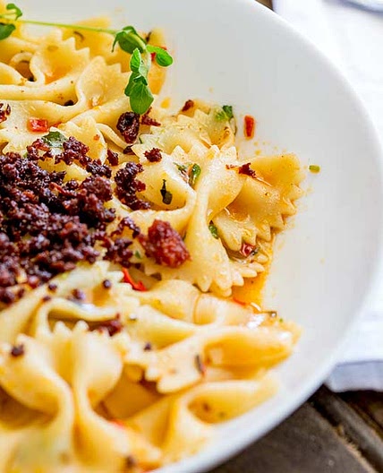 Chili Pasta with Crispy Chorizo Crumb