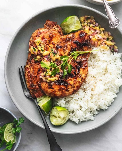 Caribbean Jerk Chicken with Pineapple Salsa