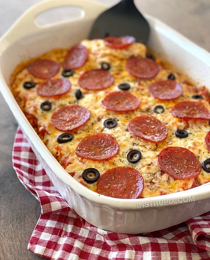 Keto Cauliflower Pizza Casserole