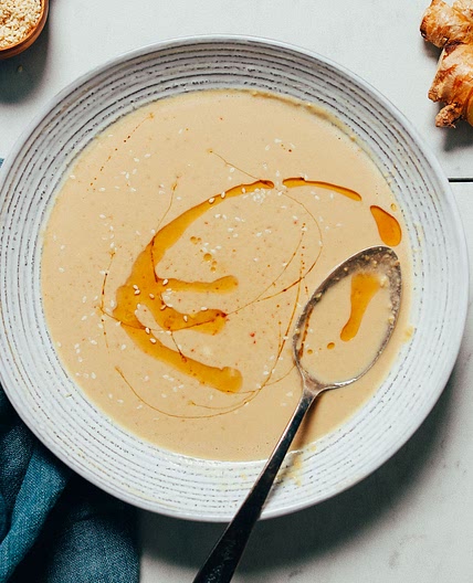 Quick Ginger Garlic Miso Tahini Dressing