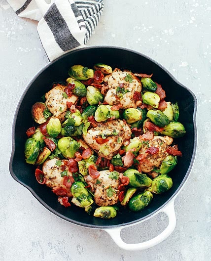 Easy Baked Chicken with Brussels Sprouts