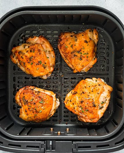 Easy Air Fryer Chicken Thighs Bone-in, Skin-on