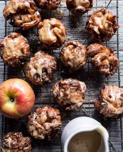 Pumpkin Spice, Maple Glazed Apple Fritters