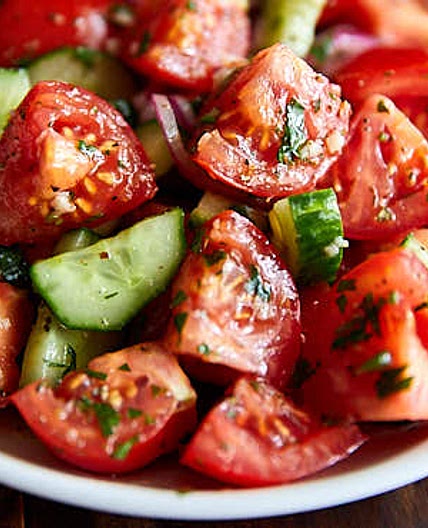 Rustic Cucumber and Tomato Salad Recipe