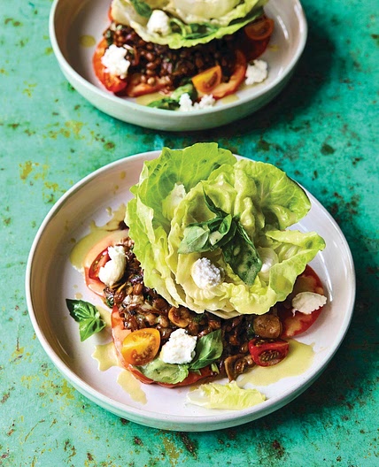 Warm lentil salad