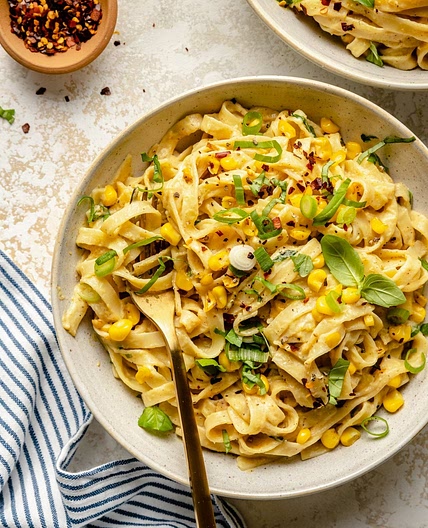 Creamy Sweet Corn & Brown Butter Ricotta Pasta