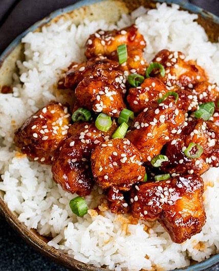 Crispy Sesame Chicken with a Sticky Asian Sauce