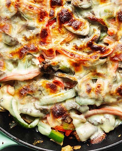 Keto Philly Cheesesteak Casserole